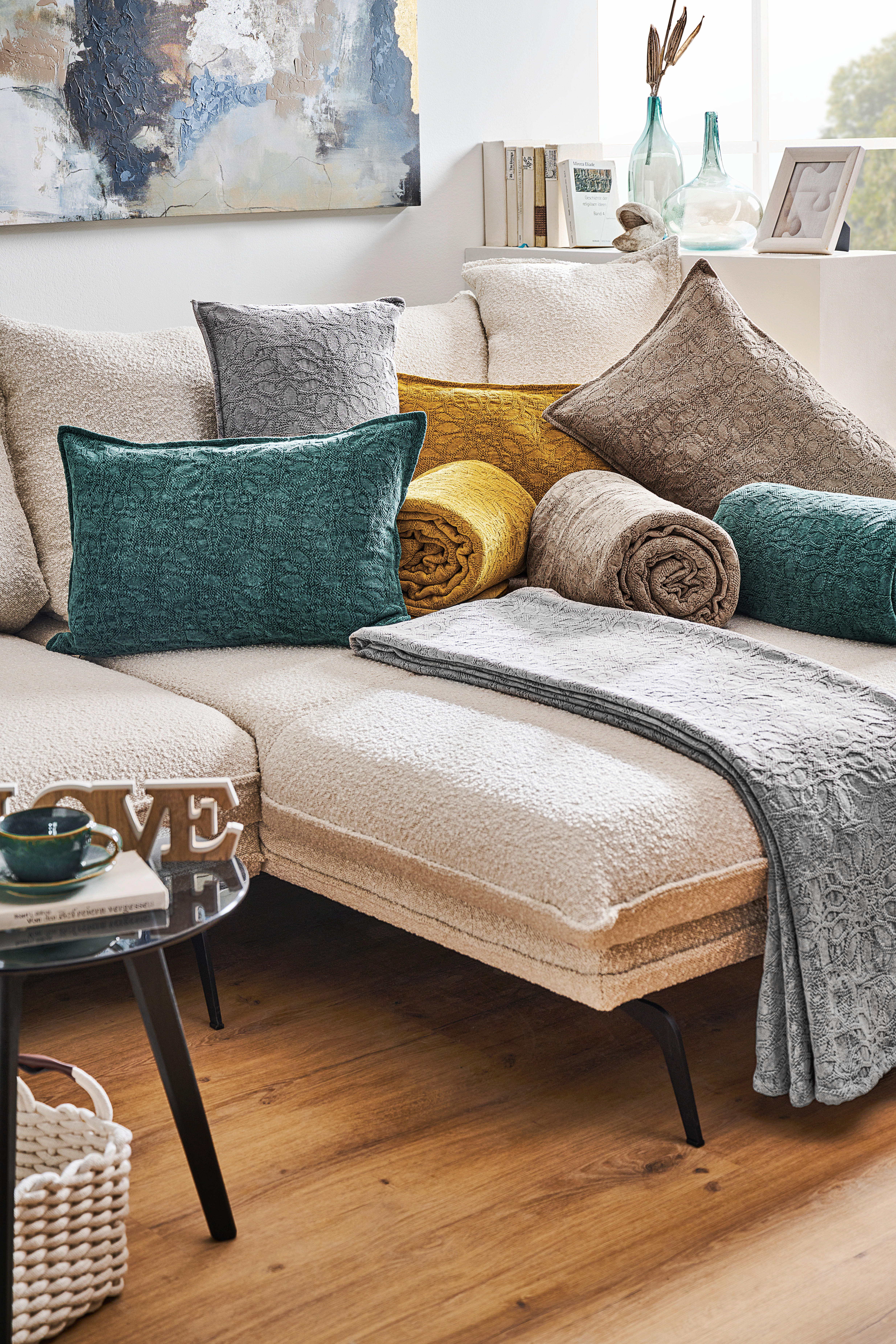 TAGESDECKE 220/240 cm  - Gelb, Lifestyle, Textil (220/240cm) - Novel