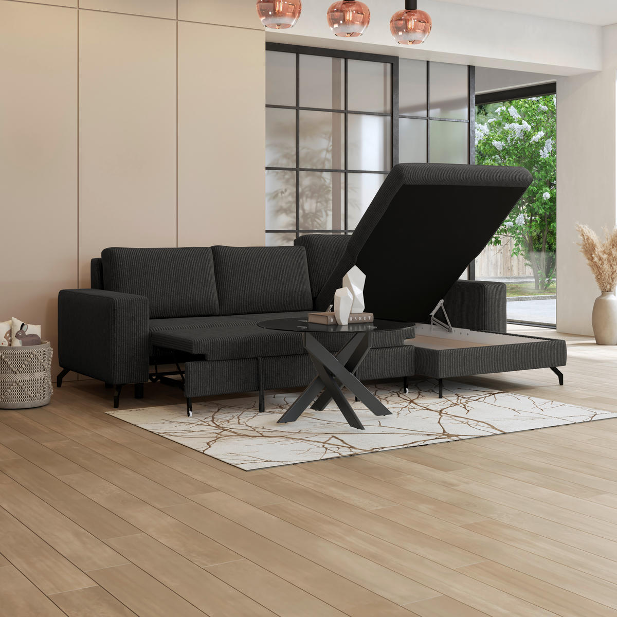 ECKSOFA Grau  - Grau, Trend, Textil (290/178cm) - P & B