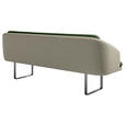 SITZBANK 255/89/68 cm Velours, Flachgewebe Grün, Graugrün Metall  - Schwarz/Graugrün, Design, Textil/Metall (255/89/68cm) - Dieter Knoll
