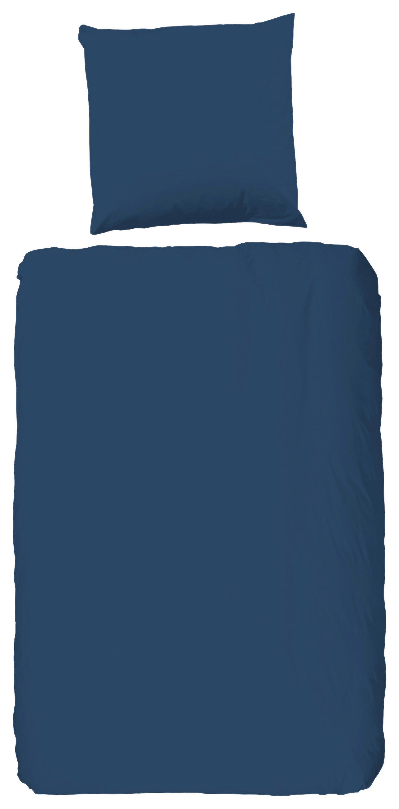 BETTWÄSCHE Uni Denim Renforcé 135/200 cm  - Dunkelblau, Basics, Textil (135/200cm)