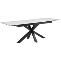 ESSTISCH 168-210/90/76 cm  Metall, Glas, Keramik ausziehbar rechteckig Schwarz, Weiß  - Schwarz/Weiß, MODERN, Glas/Keramik (168-210/90/76cm) - MID.YOU
