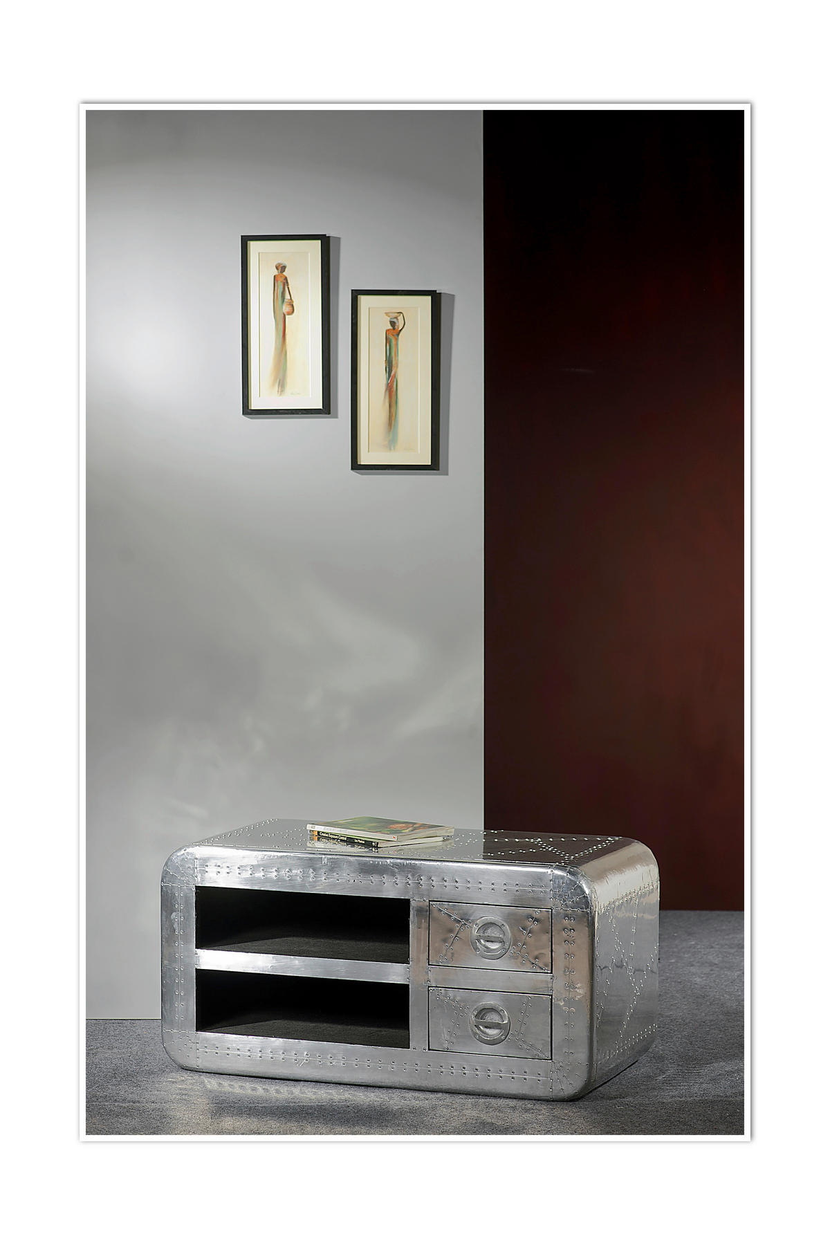 LOWBOARD  100/50/45 cm 2 Schublade(n)  - Silberfarben, Design, Holz/Holzwerkstoff (100/50/45cm) - MID.YOU