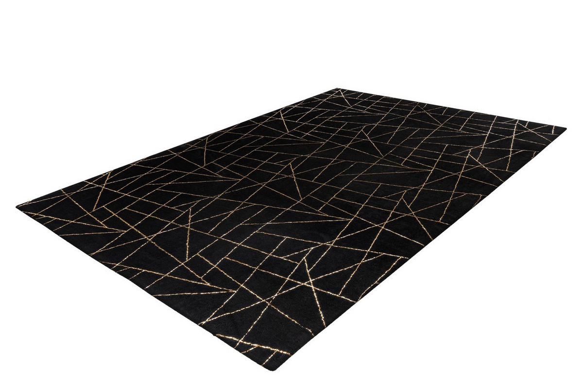 FLACHWEBETEPPICH 160/230 cm Bijou 125 Schwarz / Gold Schwarz, Goldfarben  - Goldfarben/Schwarz, LIFESTYLE, Textil (160/230cm)