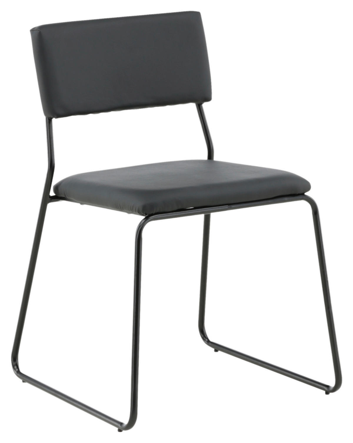 STOLSET 2 styck stål läderimitation (vegan)  - svart, Design, metall/textil (40/76/52cm) - Livetastic