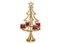 TEELICHTHALTER  - Goldfarben, Basics, Metall (48/86/48cm)