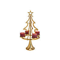 TEELICHTHALTER  - Goldfarben, Basics, Metall (48/86/48cm)