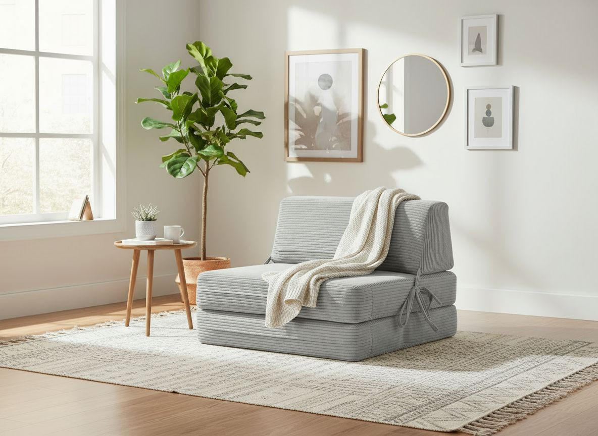 SCHLAFSESSEL in Cord Grau  - Hellgrau/Grau, Design, Textil/Metall (75/58/80cm) - Livetastic