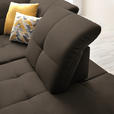 ECKSOFA in Chenille Dunkelbraun  310/240 cm  - Dunkelbraun/Schwarz, Design, Textil/Metall (310/240cm) - Xora
