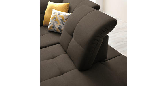 ECKSOFA in Chenille Dunkelbraun 310/240 cm - Dunkelbraun/Schwarz, Design, Textil/Metall (310/240cm) - Xora