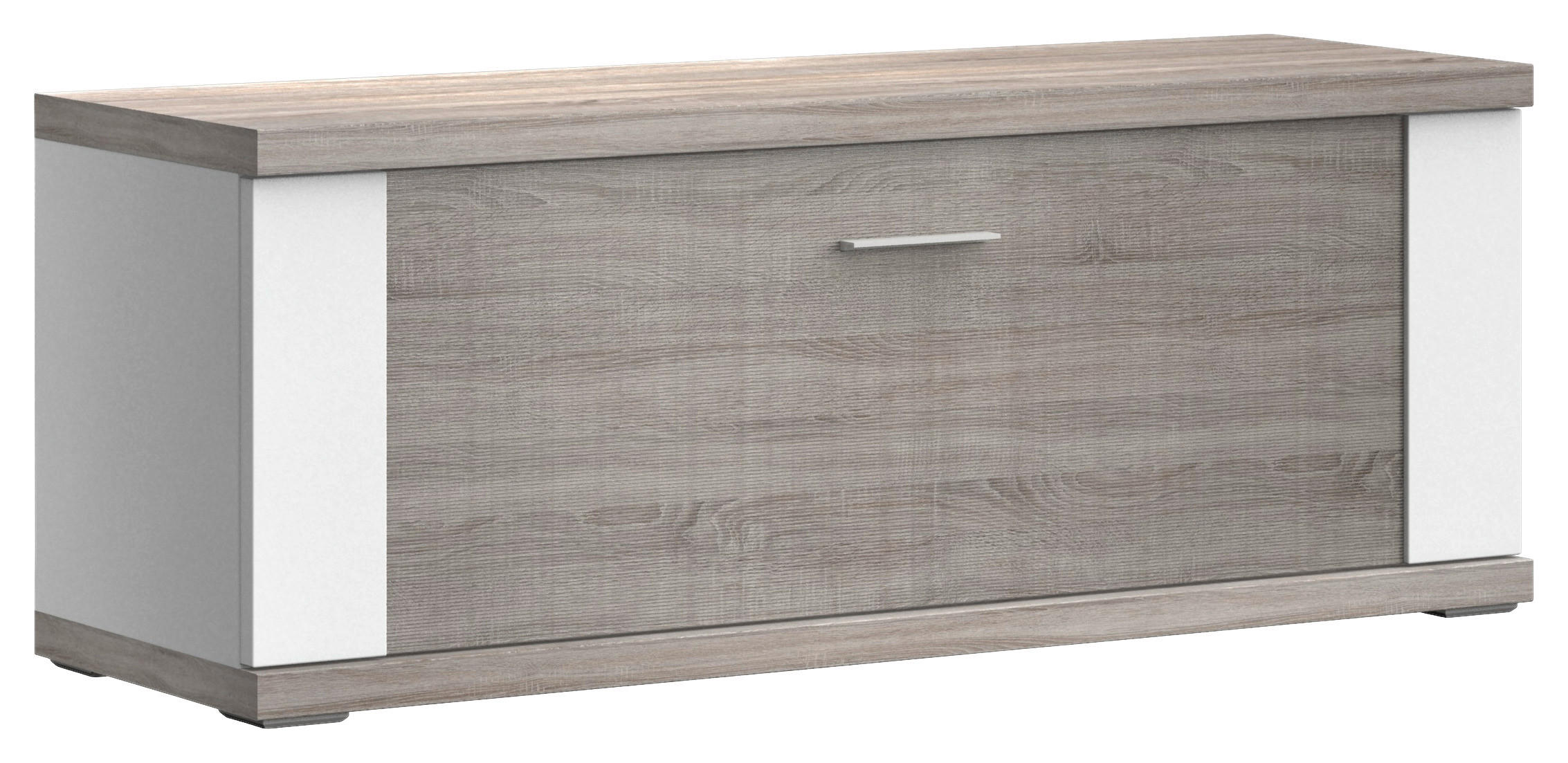 GARDEROBENBANK 129/50/42 cm  - Chromfarben/Weiss, Design, Holzwerkstoff/Metall (129/50/42cm) - Xora