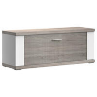 GARDEROBENBANK 129/50/42 cm  - Chromfarben/Weiss, Design, Holzwerkstoff/Metall (129/50/42cm) - Xora