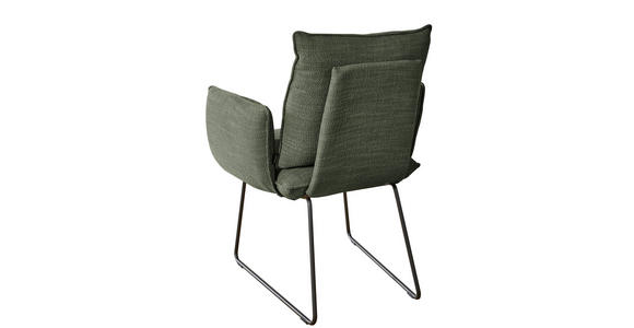 ARMLEHNSTUHL in Stahl Struktur - Schwarz/Grün, Design, Textil/Metall (65/90/70cm) - Dieter Knoll