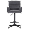 BARHOCKER Cord Anthrazit Stoffauswahl, Sitzfläche 360° drehbar  - Anthrazit/Schwarz, Design, Textil/Metall (54/98-120/58cm) - Novel
