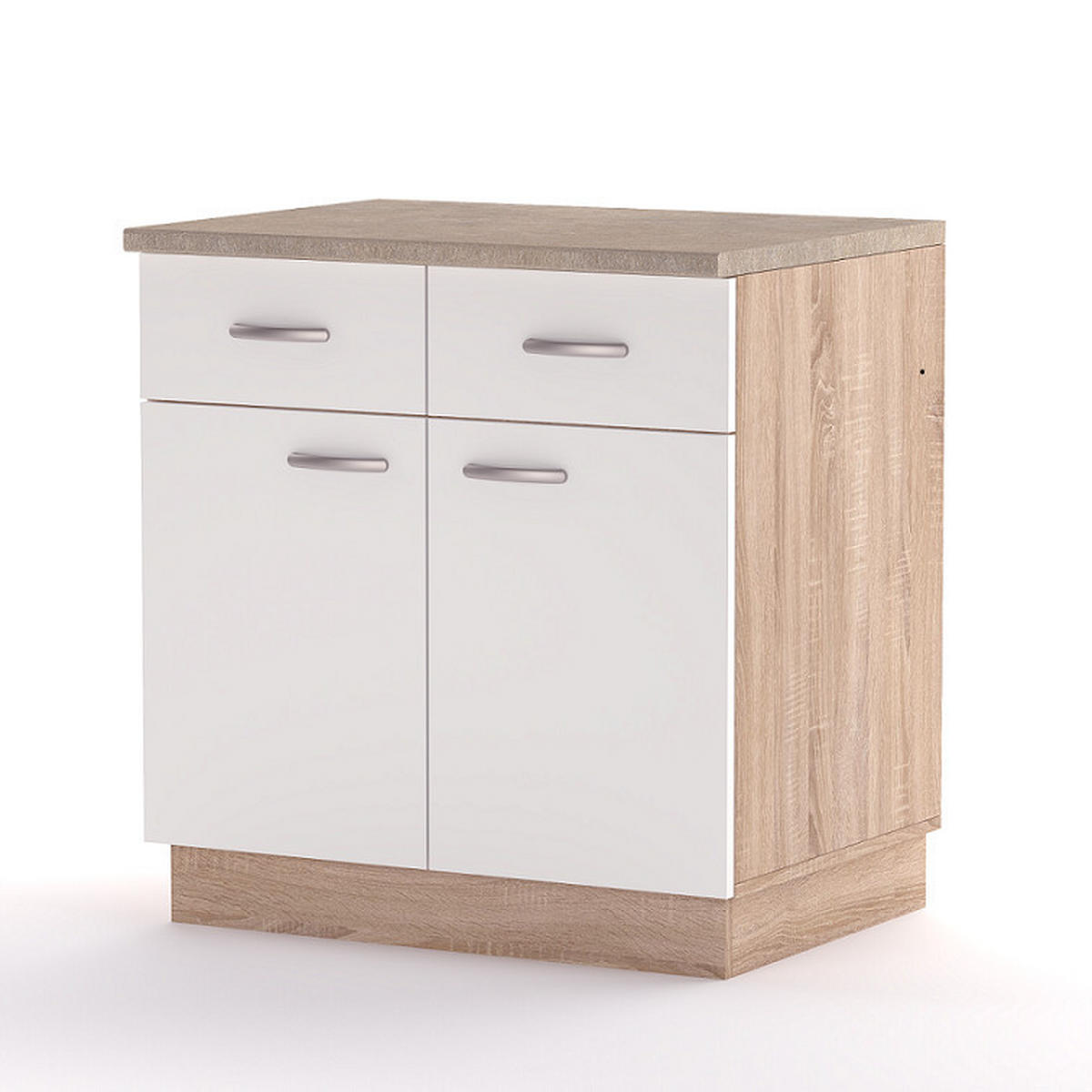 DONJI KUHINJSKI ELEMENT  80/83/55 cm  - sonoma hrast/boja aluminijuma, Dizajnerski, metal/pločasti materijal (80/83/55cm) - Boxxx