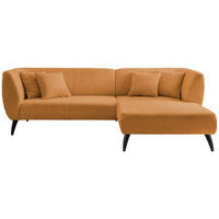 ECKSOFA  in Bouclé Goldfarben  264/160 cm  - Goldfarben/Schwarz, MODERN, Holz/Textil (264/160cm) - MID.YOU