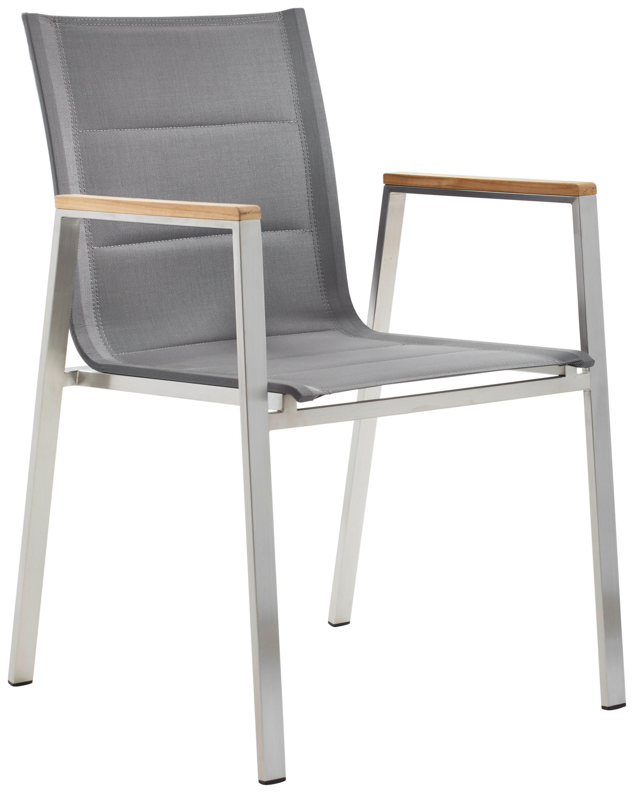 STOHOVATELNÉ KŘESLO, dřevo, kov, textil - šedá/barvy teak, Design, kov/dřevo (54/85/63cm) - Amatio