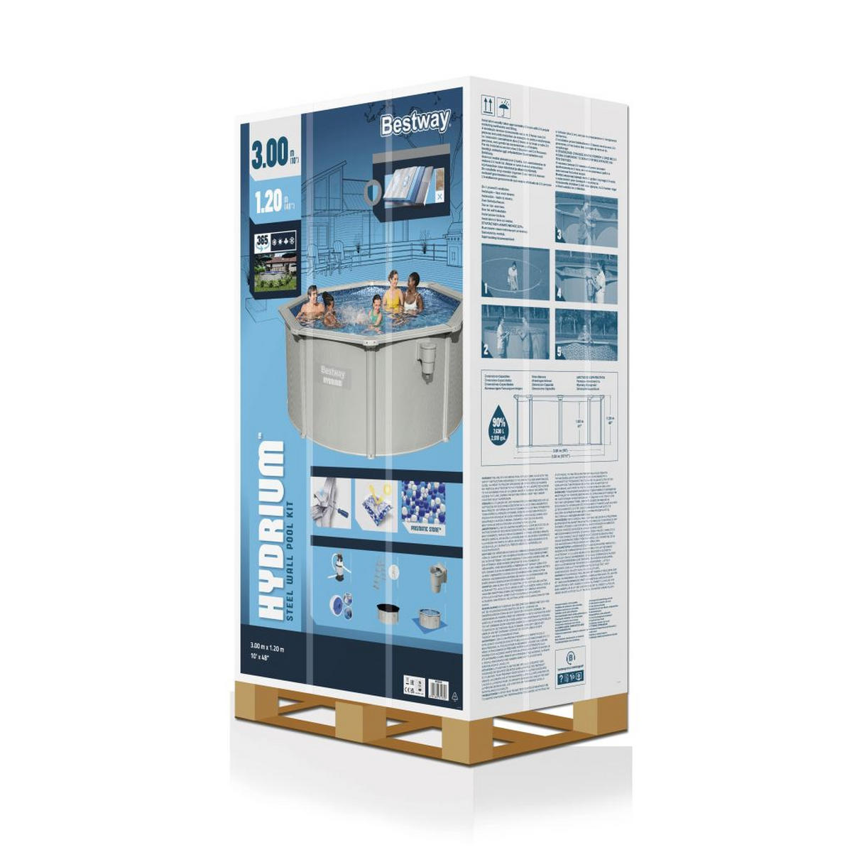 POOL SET  56566 300/120 cm  - Blau/Grau, KONVENTIONELL, Kunststoff/Metall (300/120cm) - Bestway