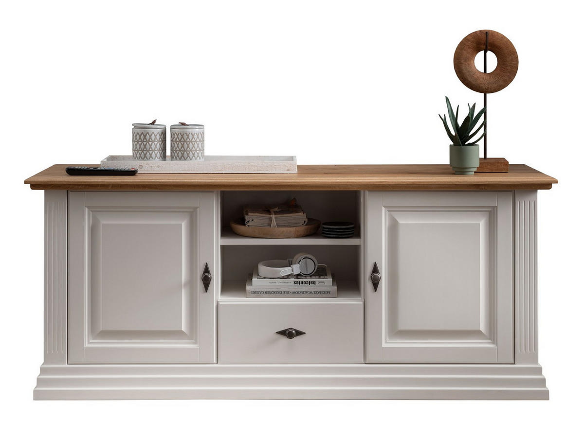 LOWBOARD WZ-0622  in 157/67/45 cm  - Weiß, Design, Holz (157/67/45cm) - Livetastic