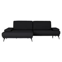 ECKSOFA Echtleder Schwarz  - Schwarz, Konventionell, Leder/Metall (180/301cm) - Joop!
