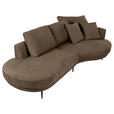 ECKSOFA  in Chenille Braun  275/140 cm  - Schwarz/Braun, KONVENTIONELL, Textil/Metall (275/140cm) - Carryhome