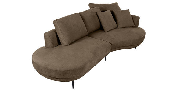 ECKSOFA  in Chenille Braun  275/140 cm  - Schwarz/Braun, KONVENTIONELL, Textil/Metall (275/140cm) - Carryhome