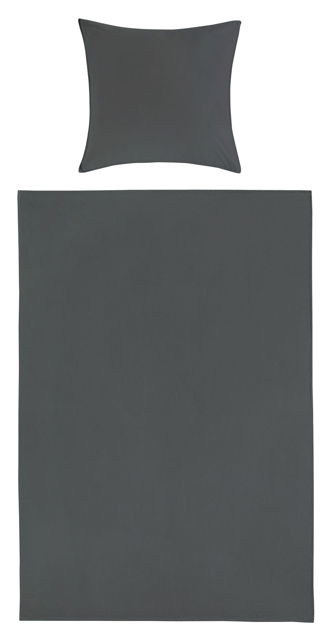 BETTWÄSCHE 150/220 cm  - Anthrazit, Basics, Textil (150/220cm)