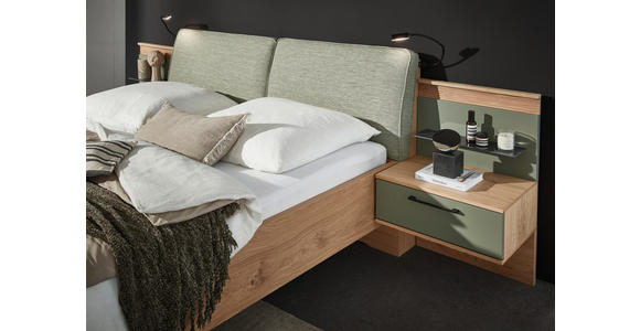 BETTANLAGE 180/200 cm  in Eichefarben, Olivgrün  - Eichefarben/Olivgrün, Design, Holz/Holzwerkstoff (180/200cm) - Dieter Knoll