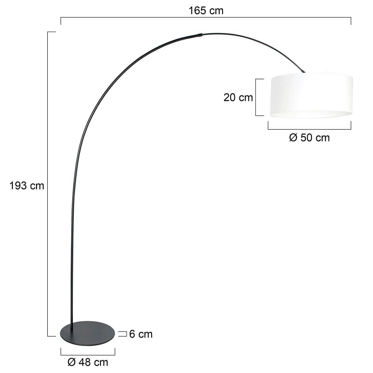 STEHLEUCHTE - Weiss/Schwarz, Trend, Textil/Metall (50/240/230cm)