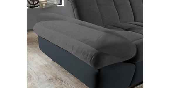 ECKSOFA in Mikrofaser Grau  - Schwarz/Grau, Design, Textil/Metall (204/341cm) - Xora