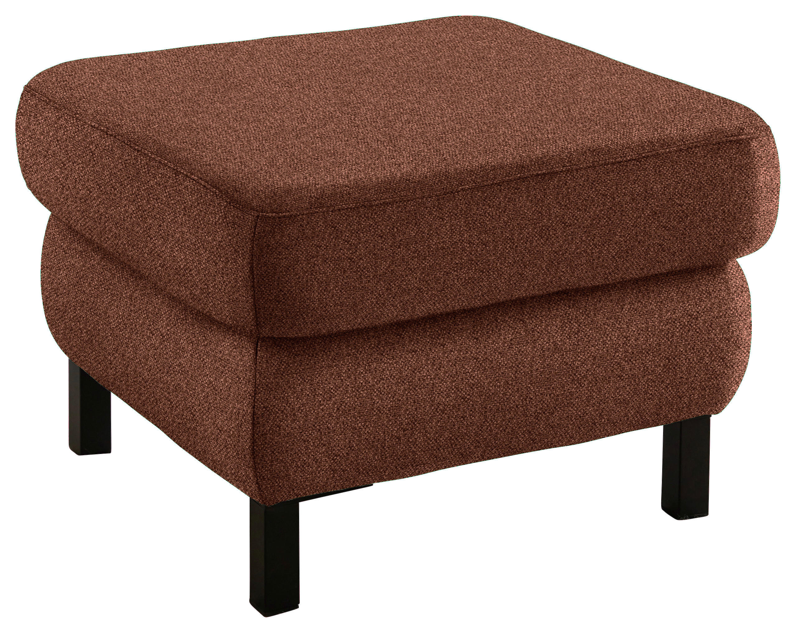 HOCKER Textil Rostfarben  - Rostfarben/Schwarz, Konventionell, Textil/Metall (69/47/69cm) - Pure Home Comfort