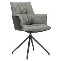 ŽIDLE S PODRUČKAMI, železo, mikrovlákno, černá, světle šedá - černá/světle šedá, Design, kov/textil (59/89,5/63cm) - Novel