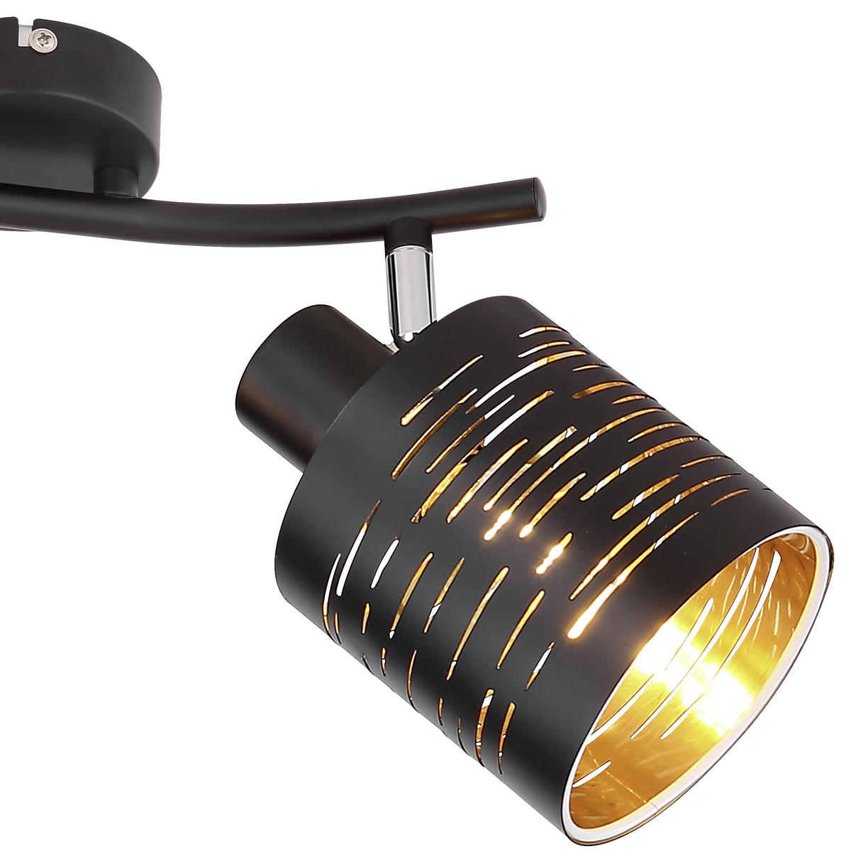 SPOTLIGHT Tunno 29,6/10/16 cm   - svart/guldfärgad, Design, metall/plast (29,6/10/16cm) - Globo