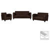 SITZGARNITUR in Lederlook Dunkelbraun  - Dunkelbraun, Design, Textil (92/80/89cm) - Livetastic