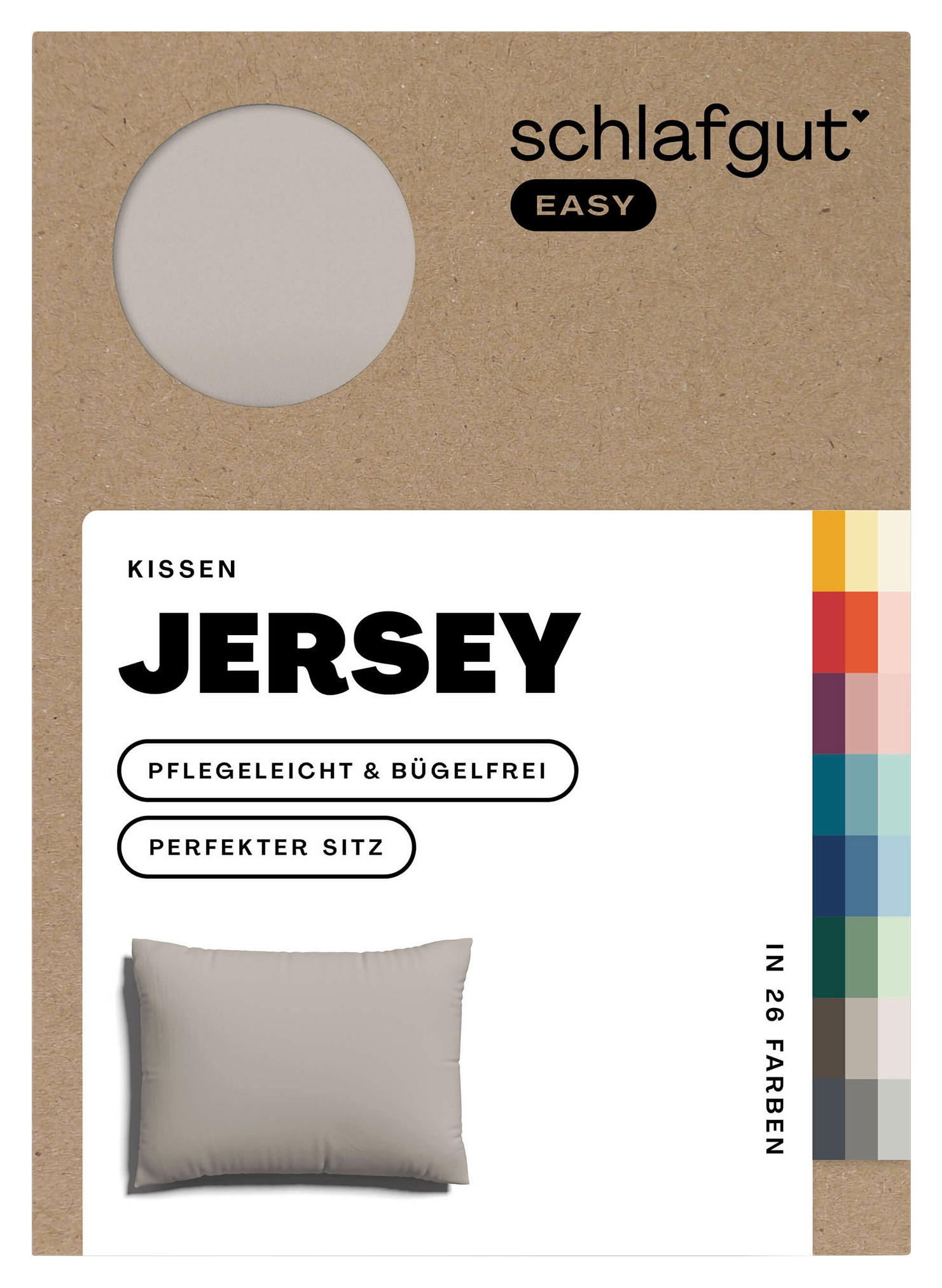 KISSENHÜLLE EASY JERSEY 40/60 cm  - Taupe, Basics, Textil (40/60cm) - Schlafgut