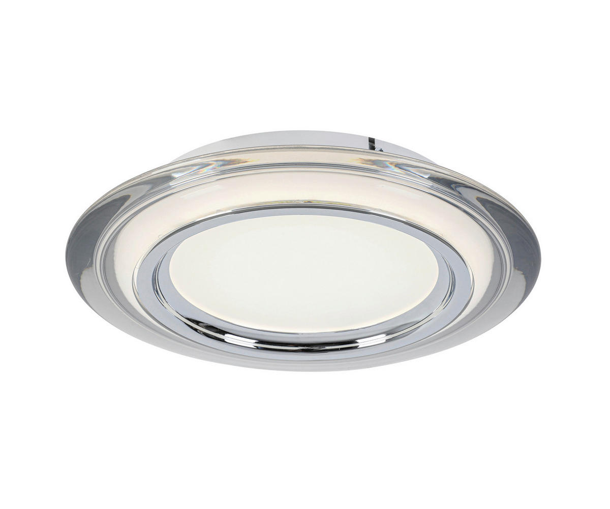 LED-DECKENLEUCHTE 35/6 cm   - Chromfarben/Transparent, Design, Kunststoff/Metall (35/6cm) - Novel