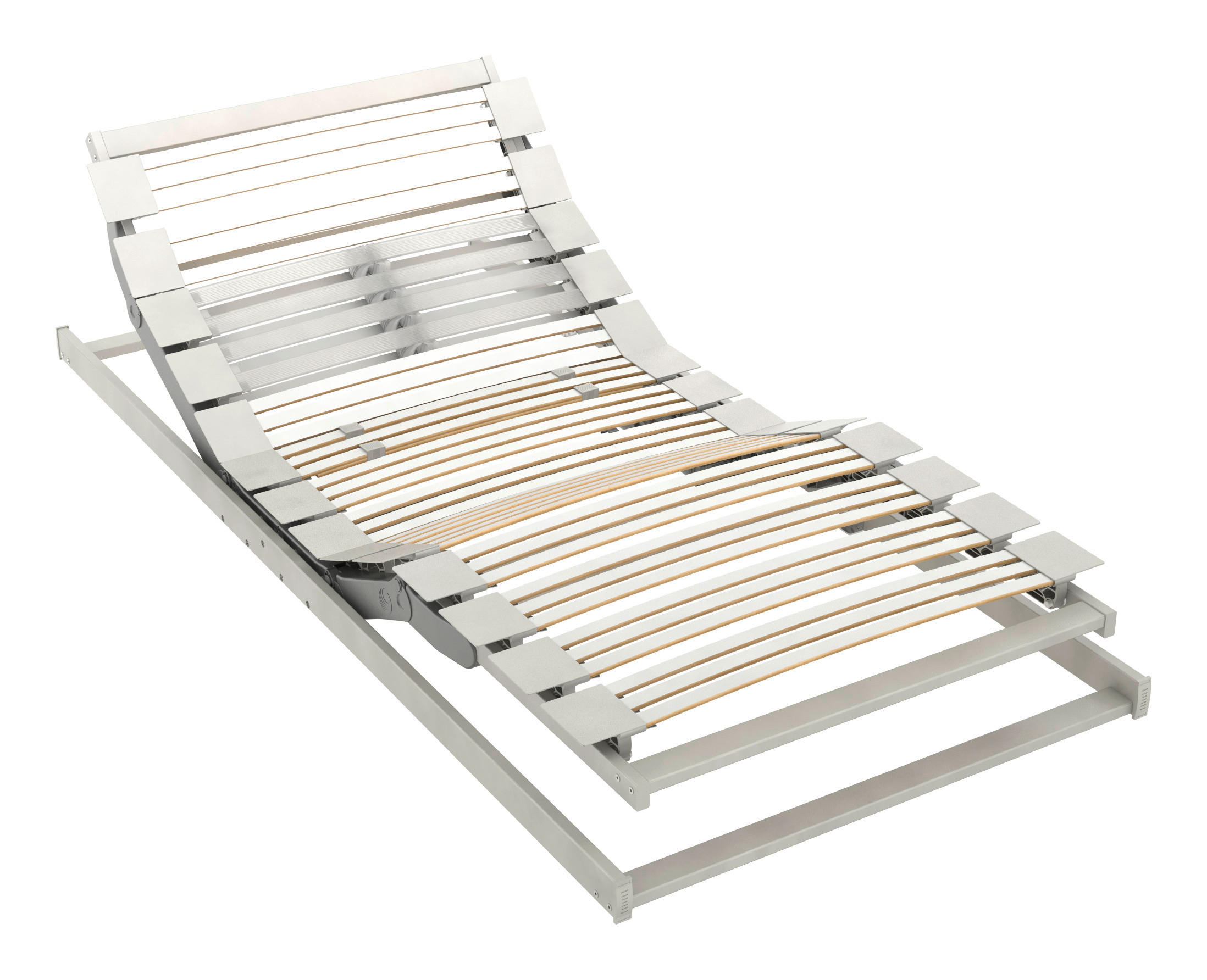 ELEKTRISCHER LATTENROST 120/200 cm Kopfteil, Fußteil verstellbar, Buche  - Birkefarben/Grauweiß, Basics, Holz (120/200cm) - Schlaraffia