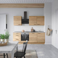 KÜCHENLEERBLOCK 240 cm   in Eichefarben, Schieferfarben  - Schieferfarben/Eichefarben, MODERN, Holzwerkstoff/Metall (240cm) - Nobilia