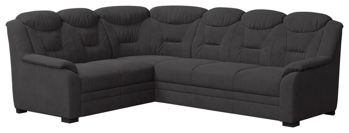 ECKSOFA Anthrazit Mikrofaser  - Anthrazit/Schwarz, Basics, Kunststoff/Textil (211/263cm) - MID.YOU