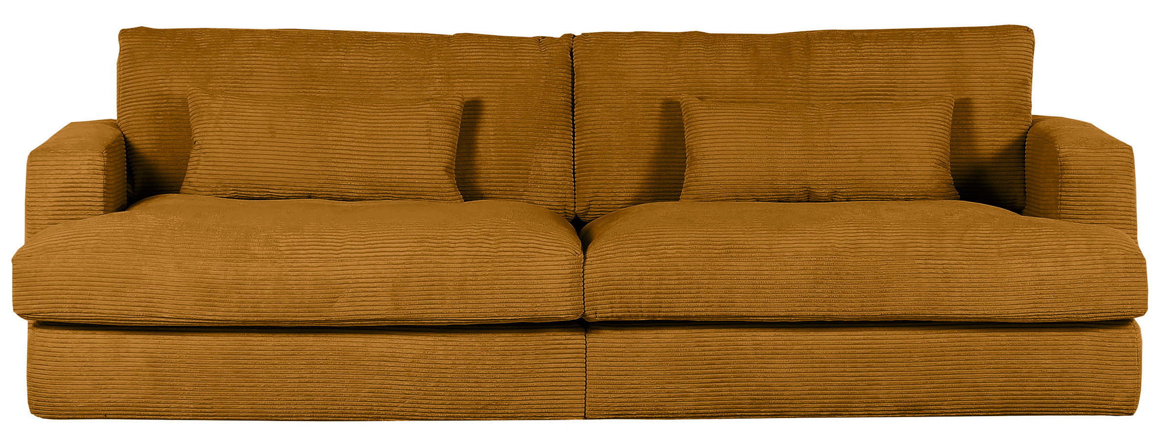 BIGSOFA in Cord Bernsteinfarben  - Bernsteinfarben/Schwarz, ROMANTIK / LANDHAUS, Kunststoff/Textil (270/67/120cm) - Landscape