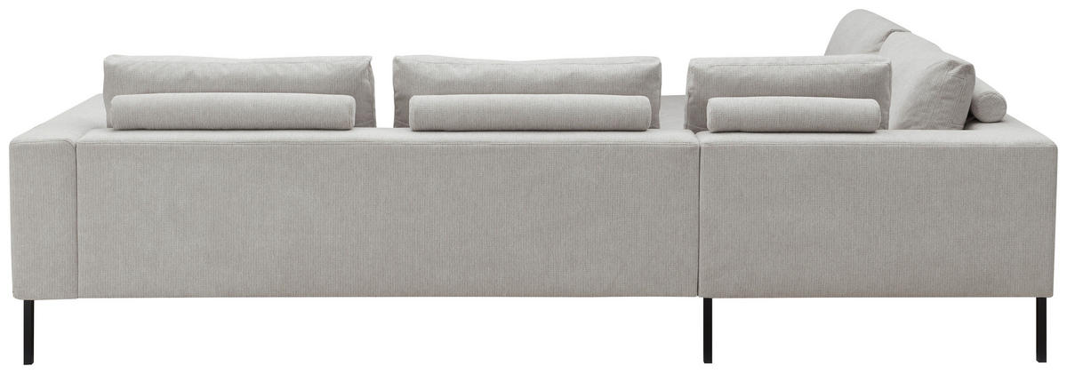 ECKSOFA in Flachgewebe Creme  270/308 cm  - Creme/Schwarz, Design, Textil/Metall (270/308cm) - Pure Home Lifestyle