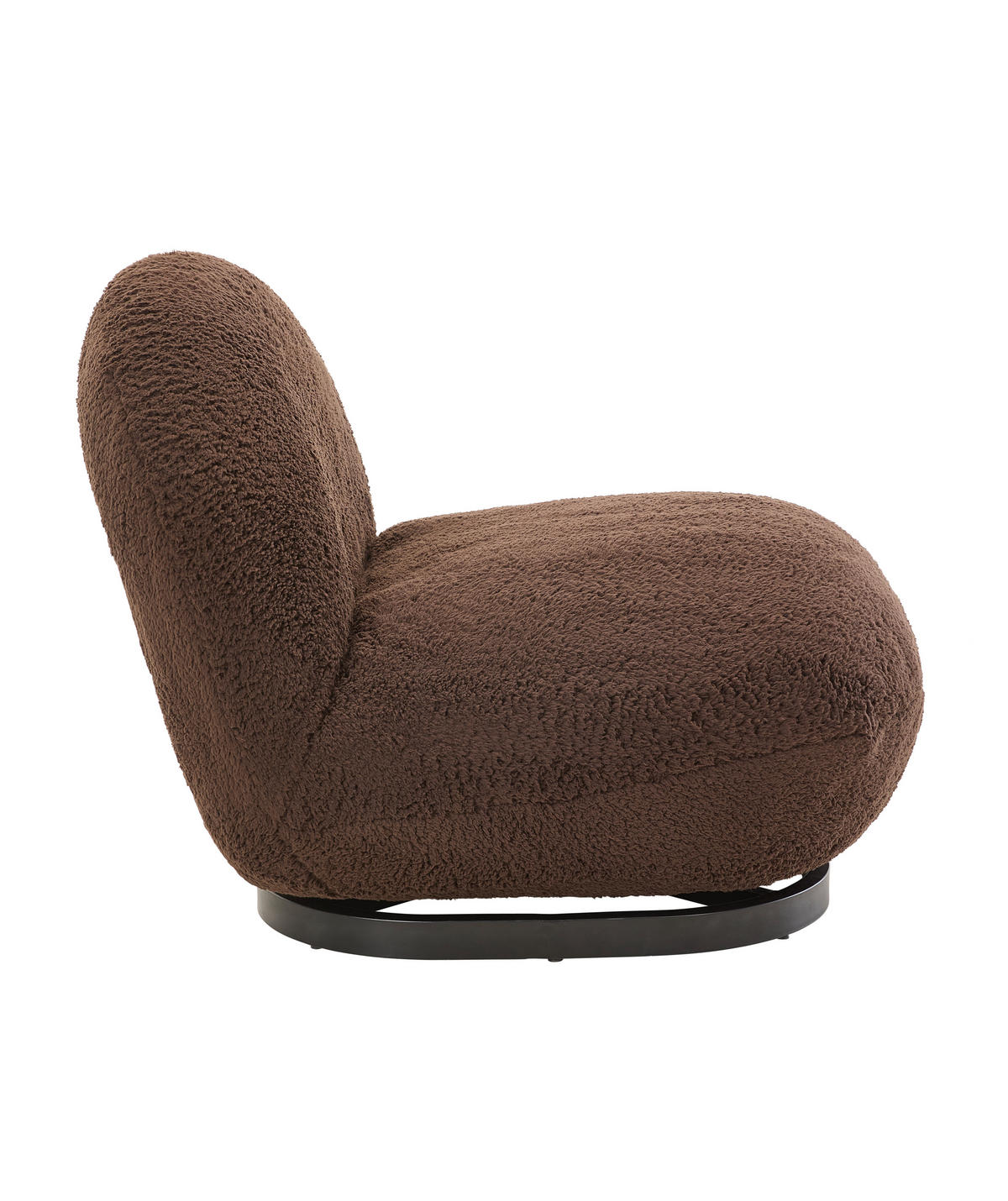 SESSEL in Bouclé Braun  - Schwarz/Braun, Trend, Textil/Metall (75/66/87cm) - P & B
