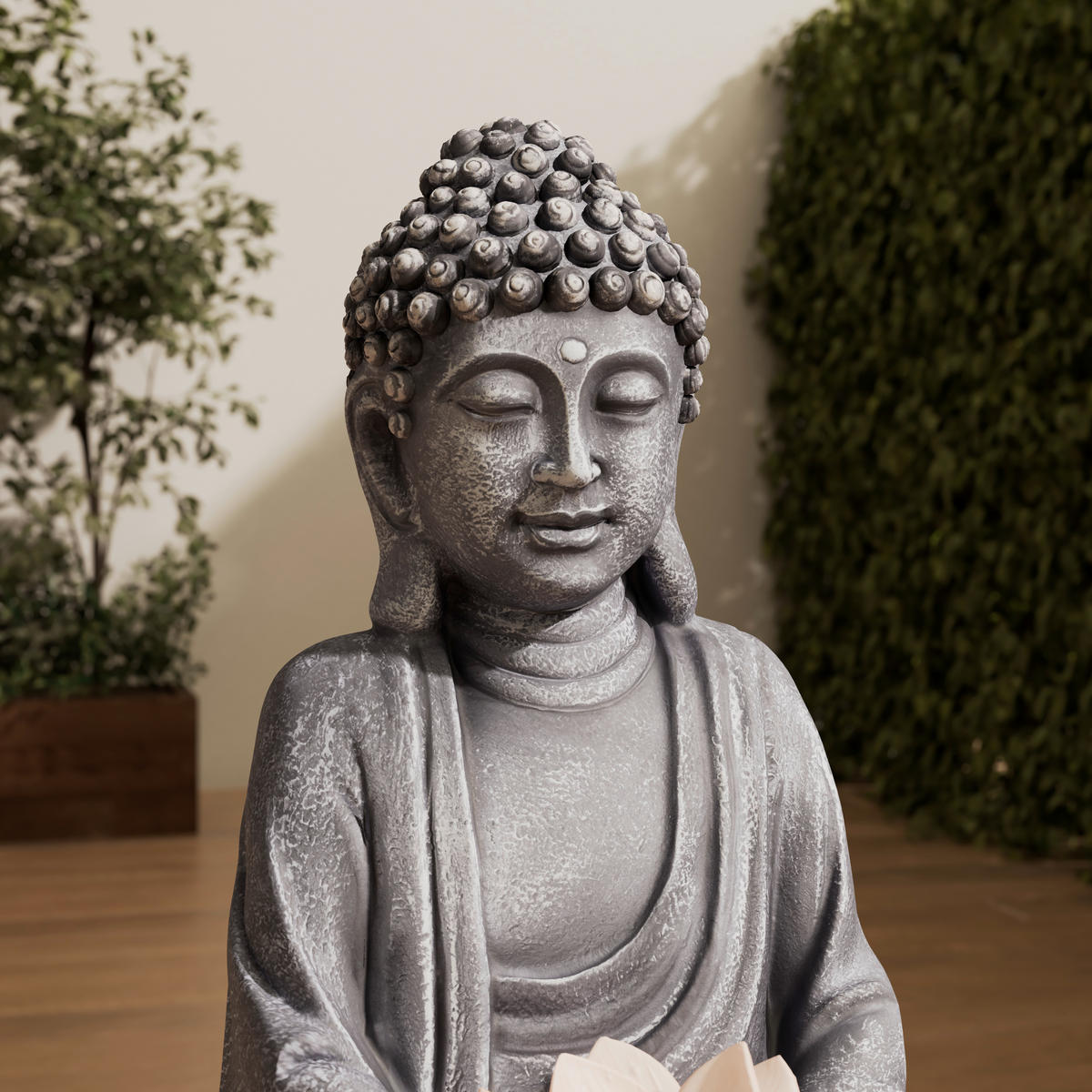 SOLÁRNÍ SVÍTIDLO, 17,8/15,3/27,9 cm - šedá/bílá, Lifestyle, plast (17,8/15,3/27,9cm) - Ambia Garden