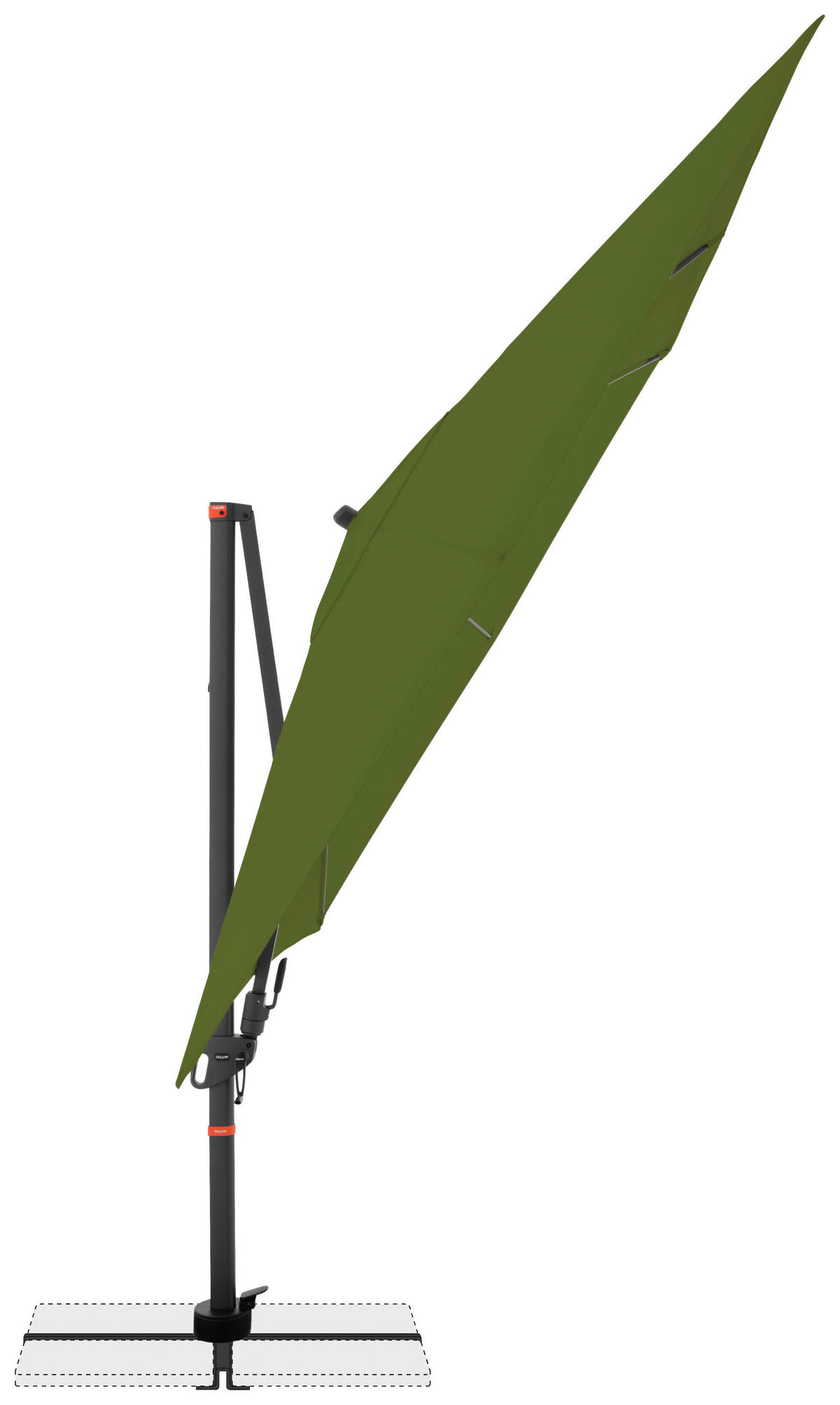 ZÁVESNÝ SLNEČNÍK 280/280 cm - zelená/antracitová, Basics, kov/textil (280/280cm) - Doppler