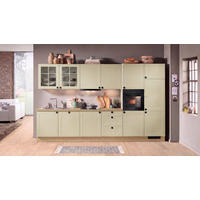 KÜCHENBLOCK IP4250 360 cm  in Eichefarben, Salbeigrün  - Eichefarben/Salbeigrün, Basics, Holzwerkstoff/Metall (360cm) - Impuls