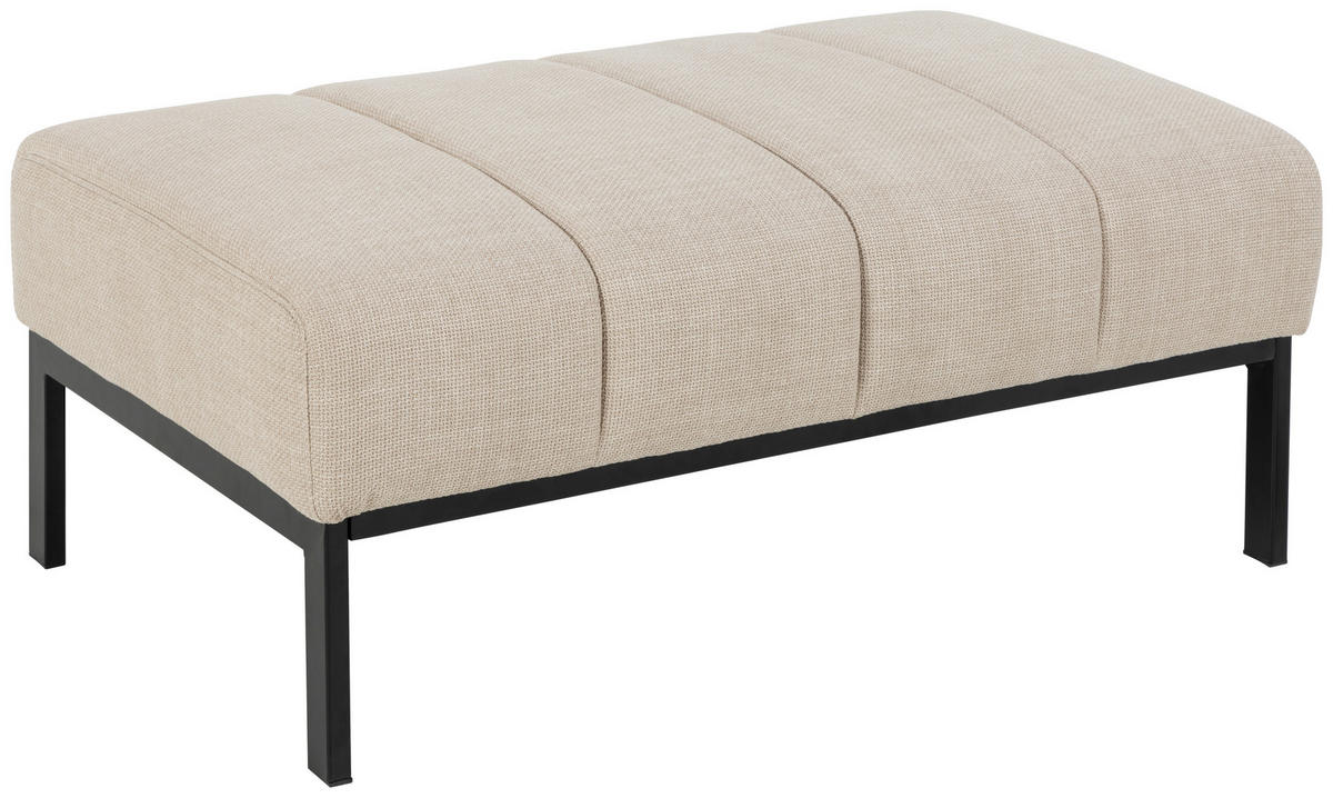 HOCKER Flachgewebe Beige  - Beige/Schwarz, KONVENTIONELL, Textil/Metall (100/41/61cm) - Carryhome