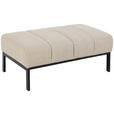 HOCKER in Textil Beige  - Beige/Schwarz, KONVENTIONELL, Textil/Metall (100/41/61cm) - Carryhome