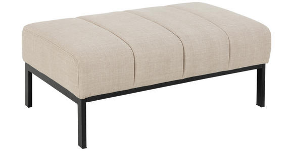 HOCKER in Textil Beige  - Beige/Schwarz, KONVENTIONELL, Textil/Metall (100/41/61cm) - Carryhome