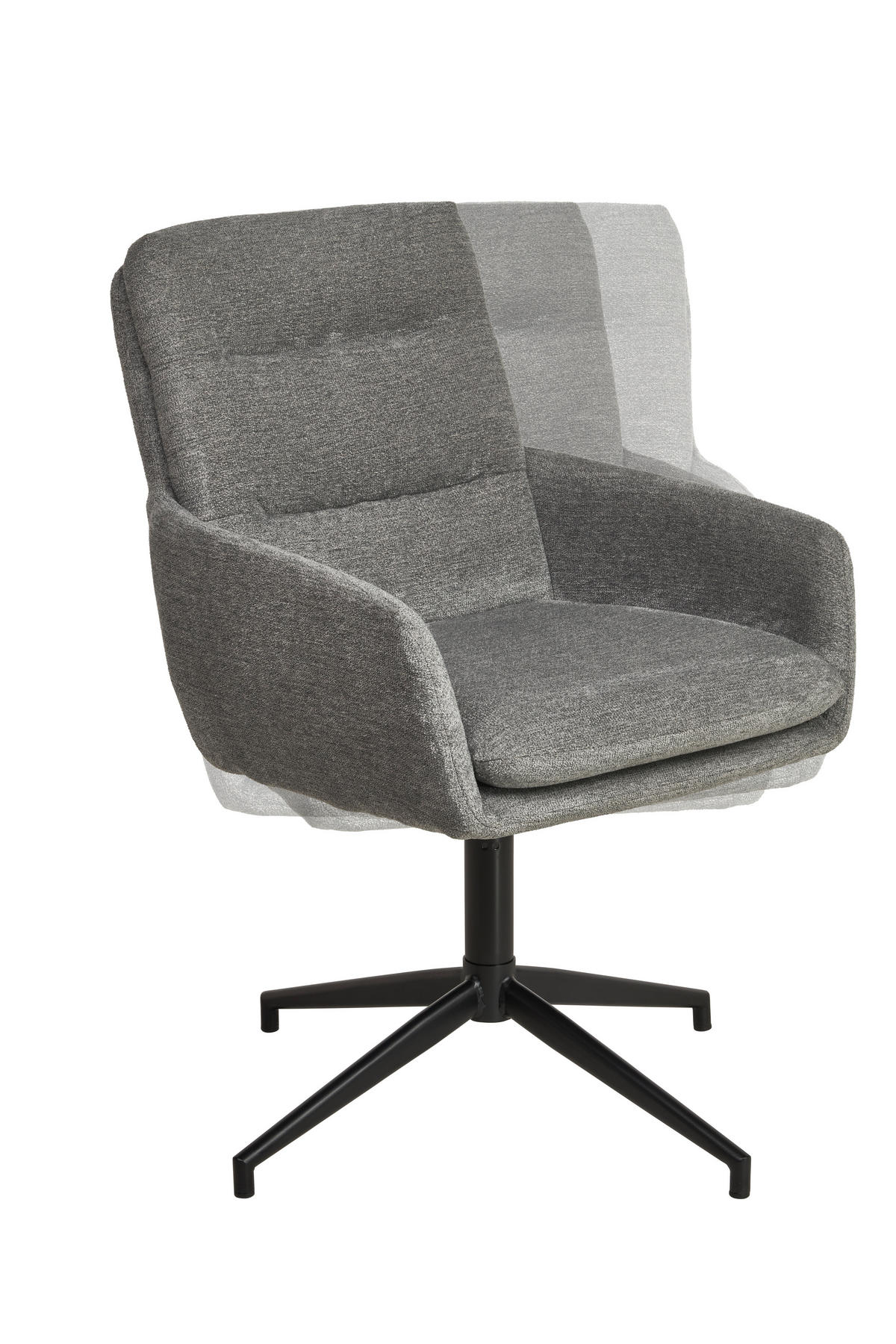 ARMLEHNSTUHL  in Eisen Leinenoptik  - Schwarz/Grau, Design, Holz/Textil (57/88/67cm) - MID.YOU