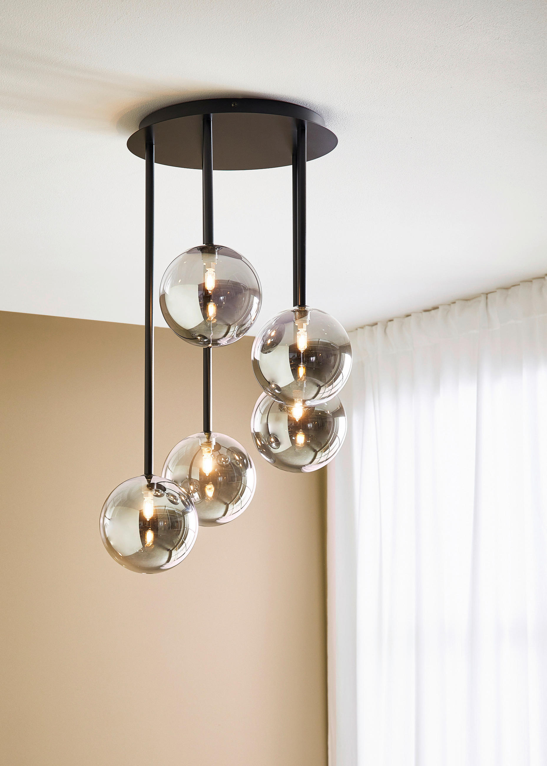 DECKENLEUCHTE Universe 40/68/40 cm   - Schwarz, Basics, Glas/Metall (40/68/40cm) - Markslöjd