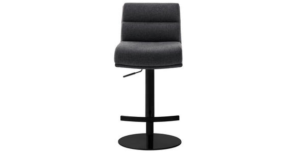BARHOCKER in Metall, Textil Anthrazit, Schwarz  - Anthrazit/Schwarz, Design, Textil/Metall (43/84/52cm) - Dieter Knoll